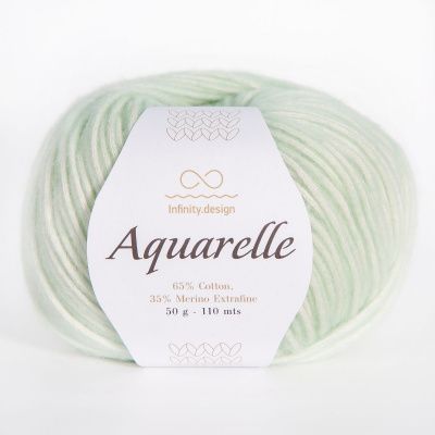 Infinity Aquarelle (7711 MINT) 65% хлопок, 35% мериносовая шерсть 50 гр/110 м